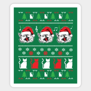 Funny Christmas Sweater Cats for Cat Owners Magnet